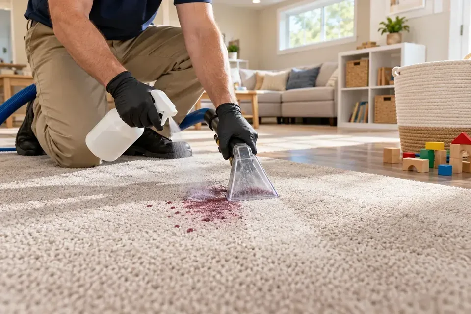 Representative example of playroom stain removal