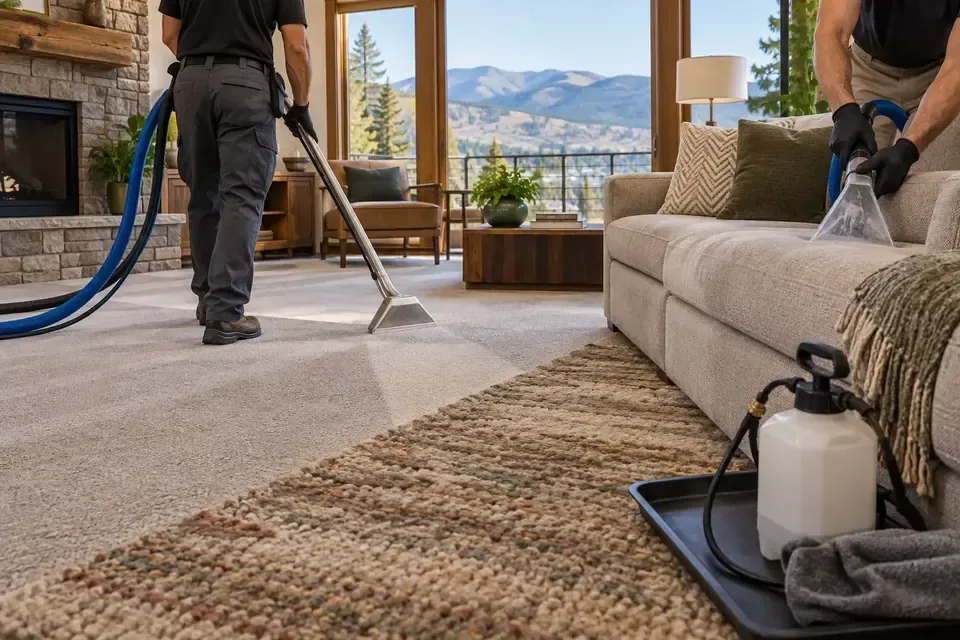 Technicians cleaning carpet and upholstery after wildfire smoke season in Missoula
